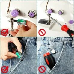 Kit Mini Cacciavite Corto Per Macchina Da Cucire Include Cacciavite A Testa Piatta/Intaglio E Cacciavite Phillips Per Riparazione Fai-da-Te, 2 Pezzi ， -Elettrodomestici Negozio 99776743 3