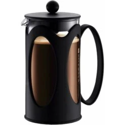 Caffettiera, Vetro Borosilicato - 3 Tazze (0,35 L), Nera