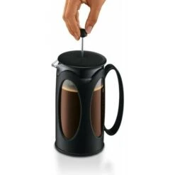 Caffettiera, Vetro Borosilicato - 3 Tazze (0,35 L), Nera -Elettrodomestici Negozio 99783073 4