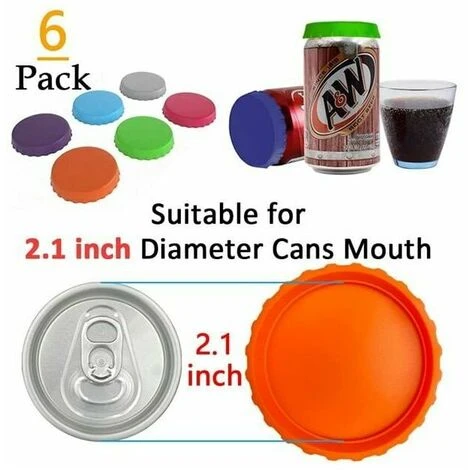 Coperchi Per Lattine Di Soda, Confezione Da 6 Coperchi Riutilizzabili In Silicone Per Lattine Di Soda/bevande/birra, Adatti A Lattine Standard (multicolore) 4 Coperchi Per Lattine Di Soda, Confezione Da 6 Coperchi Riutilizzabili In Silicone Per Lattine Di Soda/bevande/birra, Adatti A Lattine Standard (multicolore) - immagine 2
